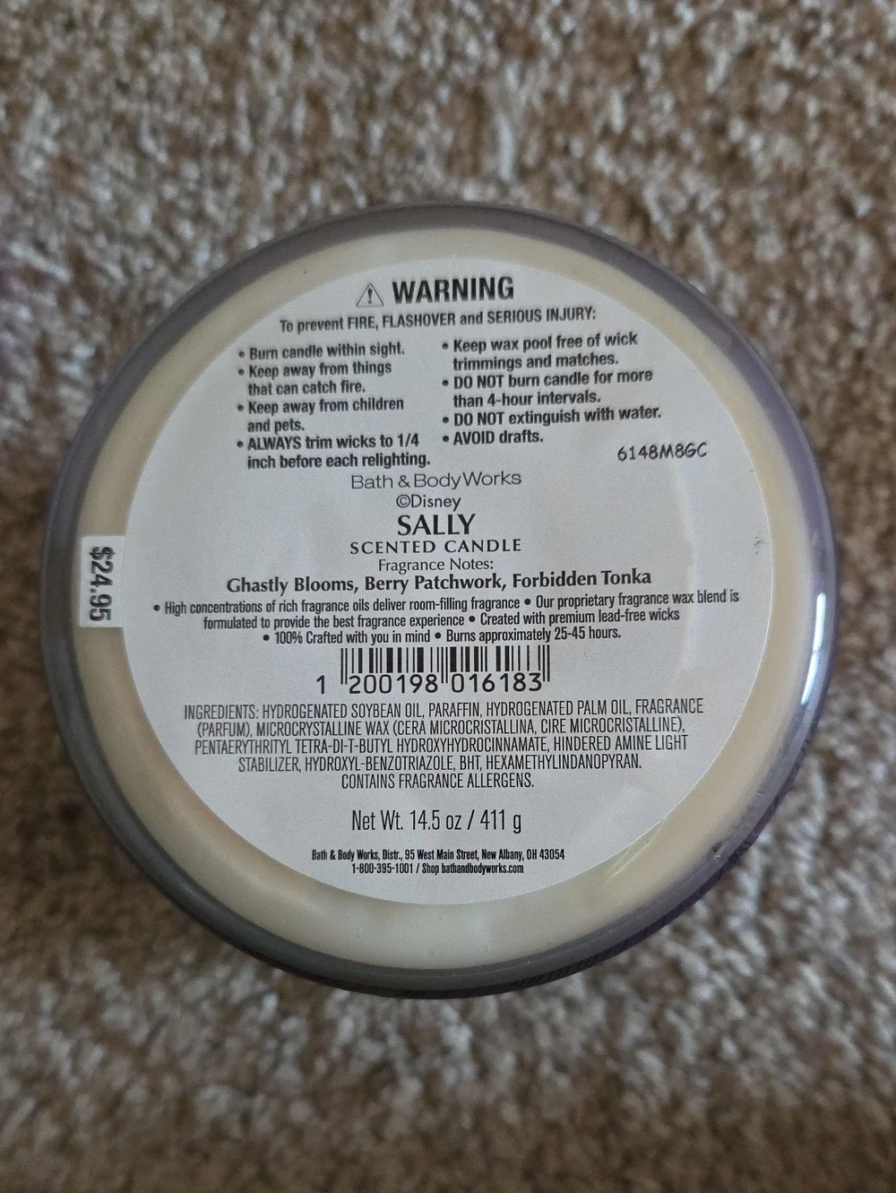 SALLY 3 Wick Candle The Nightmate Before Christmas + Bath & Body Works